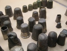 Antique Collection Of Metal Detector Find Thimbles Silver Bronze & Early Example