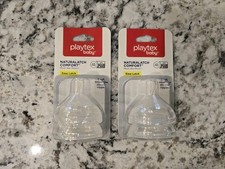 2 packs Playtex Baby NATURALATCH Silicone Nipples 0-3 months SLOW FLOW 4 Nipples