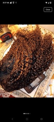 Human Hair Curly Half a Wig 16 in Black/Brown Hd Weight 158 Grams See Pictures