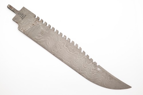 Vtg 1986 Parker Edwards Archegos USA Fixed Damascus Bowie Knife Blade Blank #1