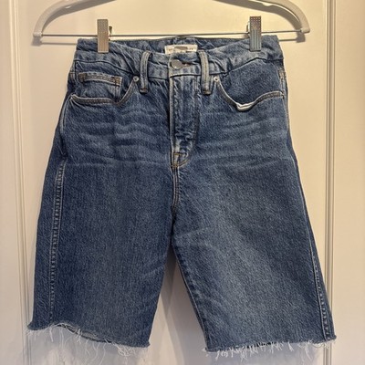 Good American Light Wash Cut Off Denim Jean Shorts Size 0/25