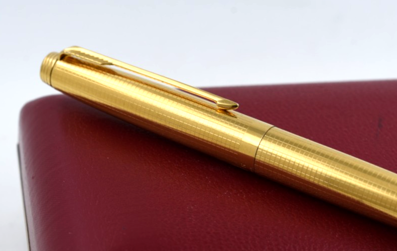 Parker 75 Gold Filled Insignia Fountain Pen EXCELLENT M Nib | eBay