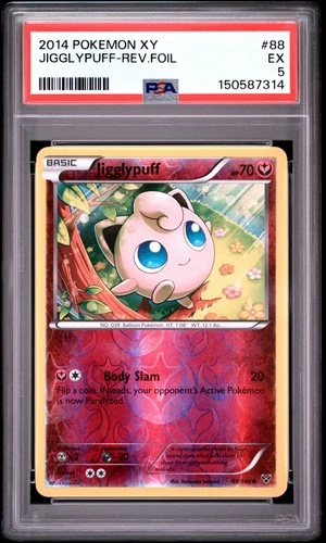 2014 POKEMON XY #88 JIGGLYPUFF-REVERSE FOIL PSA 5