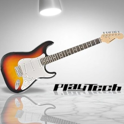 Used Electric Guitar with Sunburst Finish, Strat-Style, for Beginners