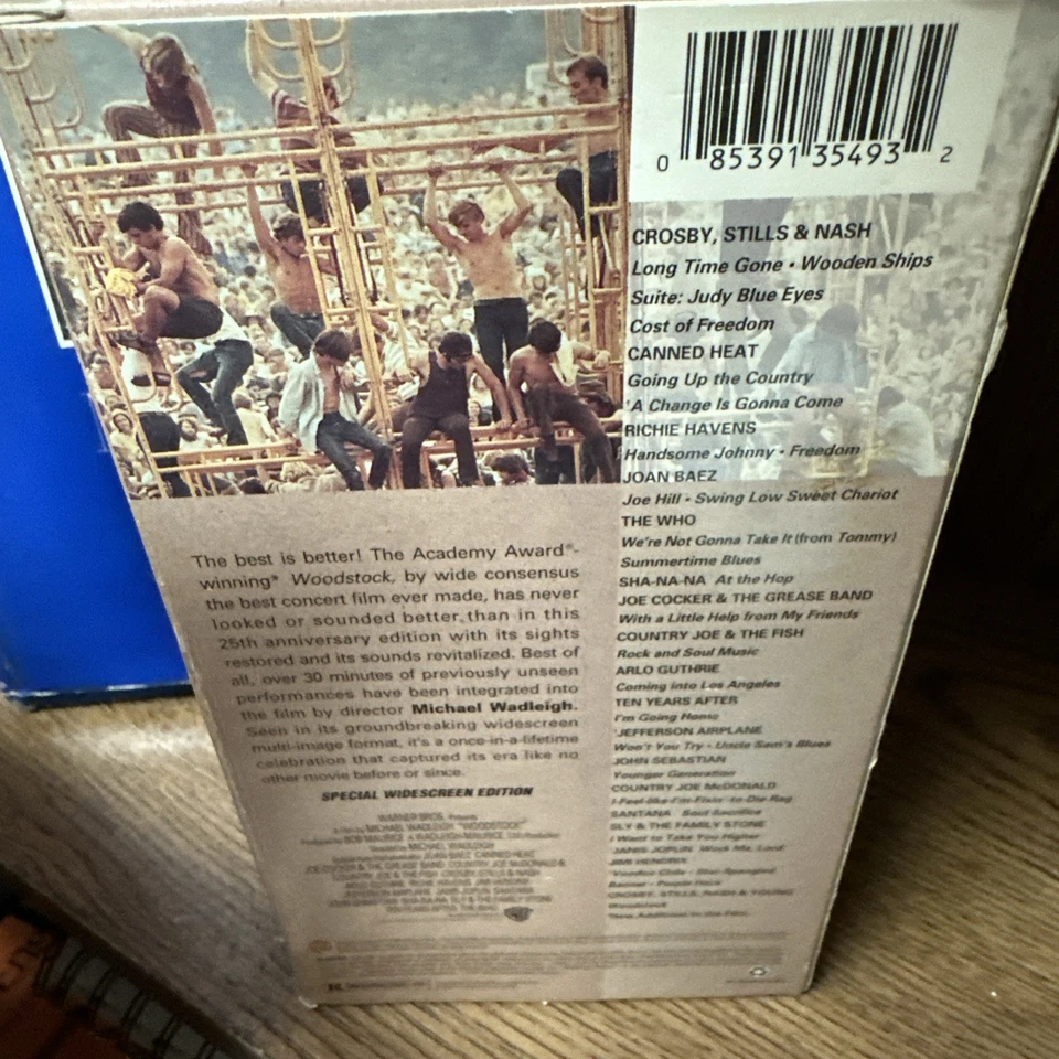 Woodstock 3 Days Of Peace & Music VHS The Directors Cut Over 30 extra minutes  - Image 2 of 3