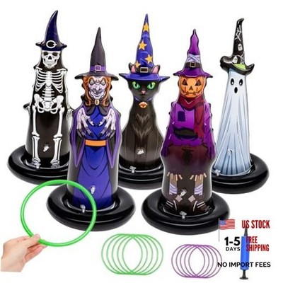 5Pcs Inflatable Halloween Ring Toss Game,Halloween Games for