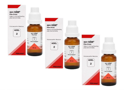 Pack of 3 X Adel 2 Drops Apo-Ham (20ml) Homeopathy Medicine World Wide