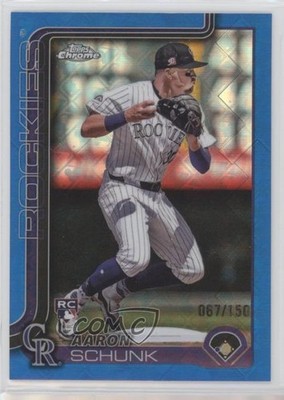 2025 Chrome Logofractor Edition Blue Refractor /150 Aaron Schunk Rookie RC 13ql
