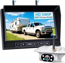 AMTIFO Wireless RV Backup Camera: 1080P HD Rear View Camera with 7″ DVR Sp