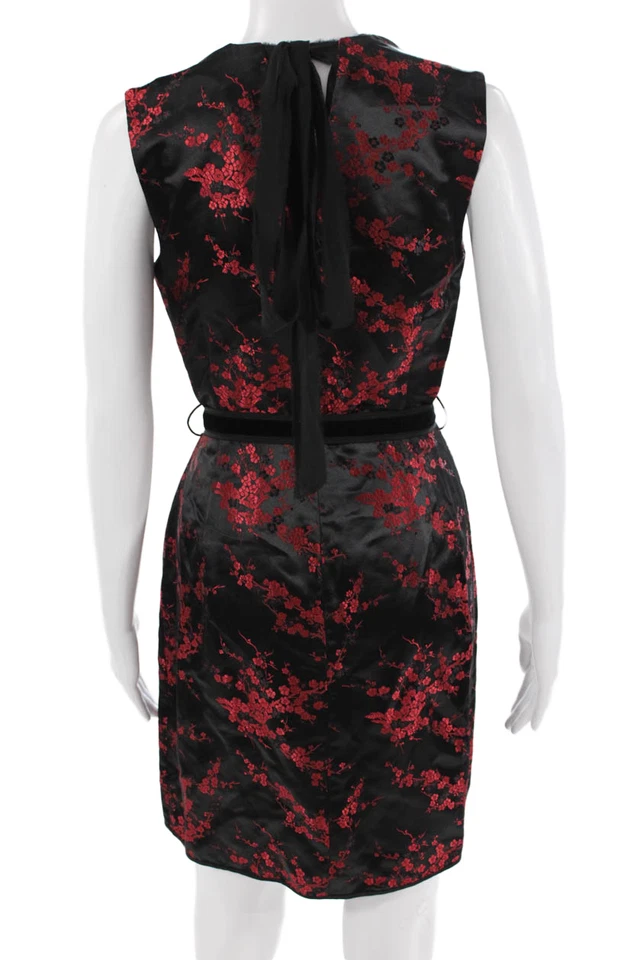 Vestido recto floral negro sin mangas Marc Jacobs para mujer talla 0 Foto 3 de 4