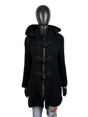 Armani Jeans Montgomery Damen Schwarz Wolle Damenmantel Mantel Damen 42
