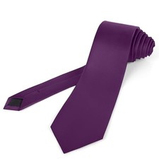 63'' XL Men's Ties Extra Long Solid Pure Color 3.35" 8.5CM Dark Purple