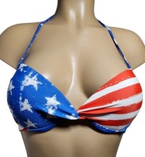 Xhilaration Push Up Bikini Top American Flag Size Medium NWOT 