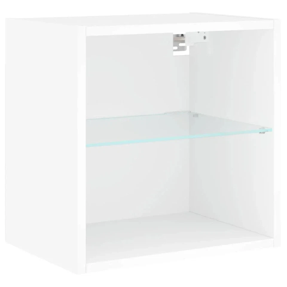 Unidades de pared de TV de 8 piezas gabinete de entretenimiento multimedia flotante con luces LED RGB blanco Foto 3 de 4