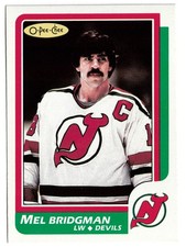 1986-87 O-Pee-Chee OPC Hockey Card #136 - Mel Bridgman - New Jersey Devils
