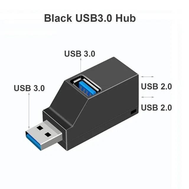 Mini USB 3.0 2.0 HUB 3 Port Verteiler Adapter für PC Laptop Macbook Notebook 13 - Bild 2 von 4