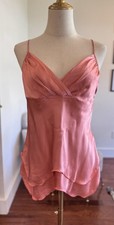 Sz M 100 Silk Vintage Stetson Camisole Tank Top Satin Slip Sleep Teddy Babydoll