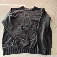 Eddie Bauer Men's Retro Pullover Knitted Sweater Gray Size Tall Large