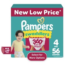 Premium 360 Fit Baby Diapers Size 4, 56 Count, All-Day Protection, Leakproof,