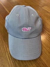 Vineyard Vines classic logo baseball hat Blue/white Stripe And Pink Whale