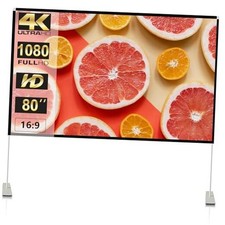 Outdoor Projector Screen with Stand : Portable Projection Screen for 80 inch