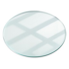 Plateau en Verre Transparent Trempé Protection Table Durable Moderne Ø 90cm