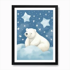 Sleeping Polar Bear 1 Art Print Framed Wall Art Poster Canvas Print Picture