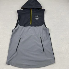 Under Armour Project Rock Hoodie Vest Mens Medium Sleeveless HeatGear Training M