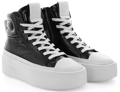 NEU 299  K&S Kennel & Schmenger SHOW Sneaker High Top Platform 42/8 Lack Schwarz