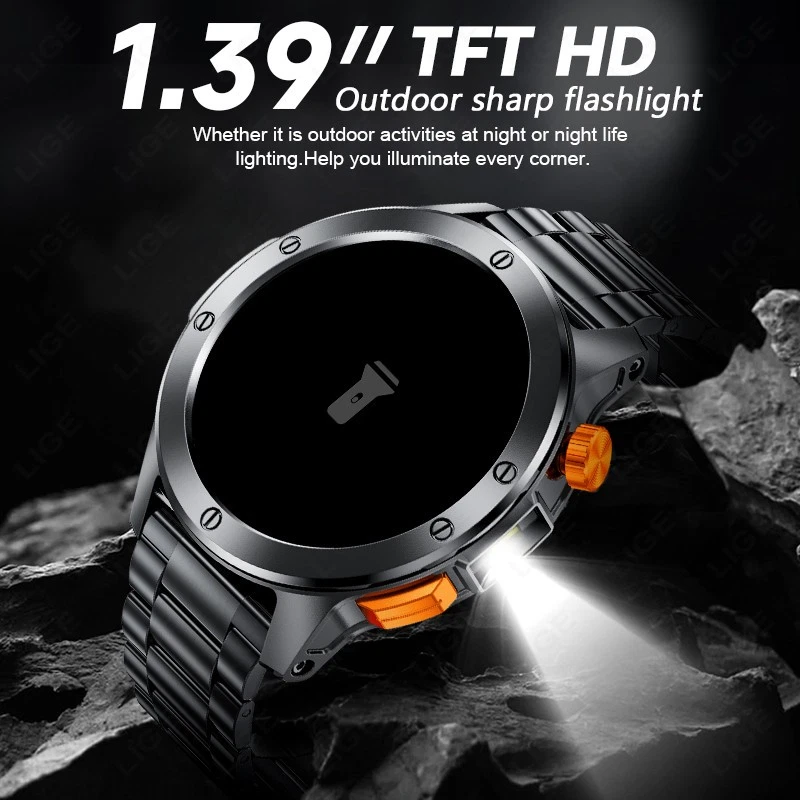 Military Smart Watch Men Women Waterproof Smartwatch Bluetooth for iOS Android - Image 3 of 4
