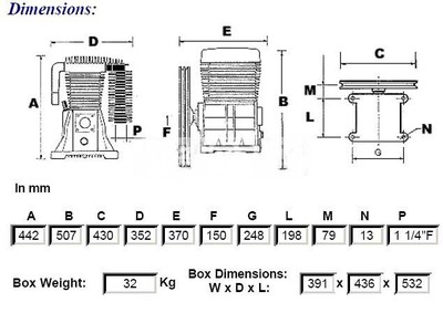 Kompressor Aggregat für Motoren 4.0kW oder 5.5kW 827l/min Abac B6000B + 3xÖl Kompressor Aggregat für Motoren 4.0kW oder 5.5kW 827l/min Abac B6000B + 3xÖl