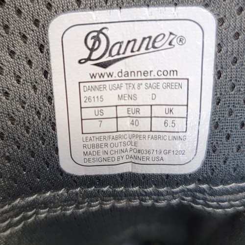 Danner Boot Sz 7 D USAF TFX 8" Military Tactical Combat Sage Green # 26115 - Picture 12 of 24