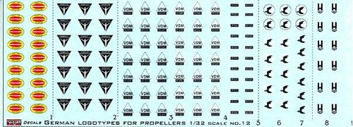 KORA Decals 1/32 GERMAN WWII PROPELLER LOGOS - Picture 2 of 2