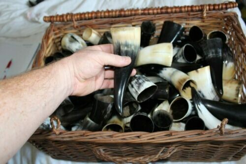 Drinking Horn 100 ml plus Viking Real Horn 100 pcs Set for Halloween party - Picture 1 of 6