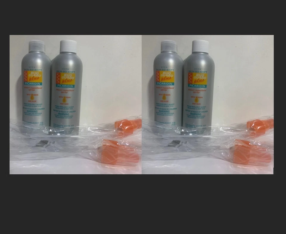 Pack of 4 x 8oz Avon Skin So Soft Bug Guard Plus picaridin spray 8 oz WITH Pumps