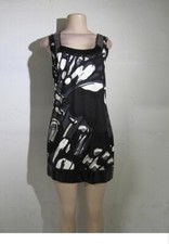 Express Women's Black/Grey/White Floral Sequin Top Dress Sz. M