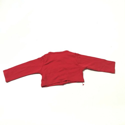 HB Infant Girls Cardigan Sweater 100% Cotton Long Sleeve Solid Red Size 9-12M - Picture 3 of 3