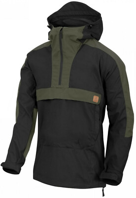 Helikon-Tex Woodsman Anorak Jacket Soft Shell Black / Taiga Green Outdoor Jacke