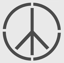 4"x4" Clear Plastic Stencil - Peace Sign SD11   