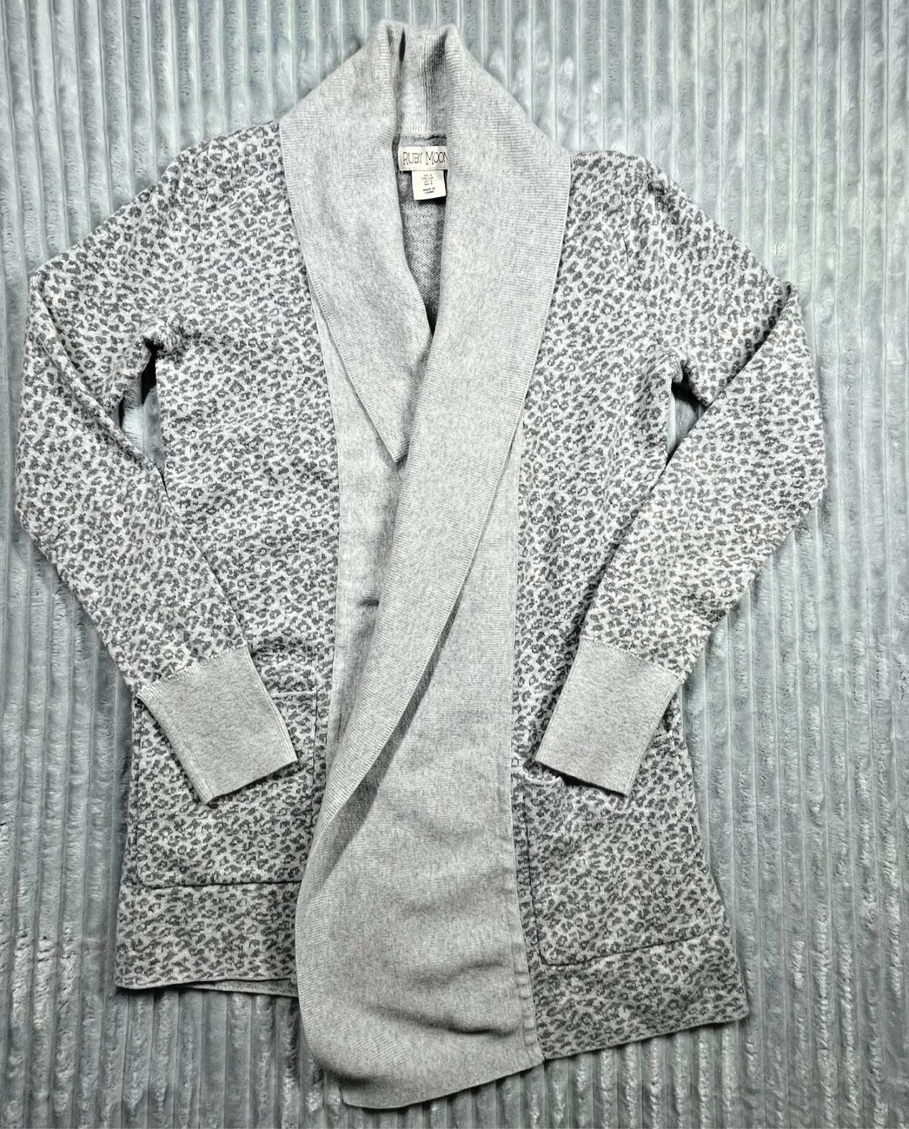 Ruby Moon Leopard Print Open Front Cardigan Women… - image 1
