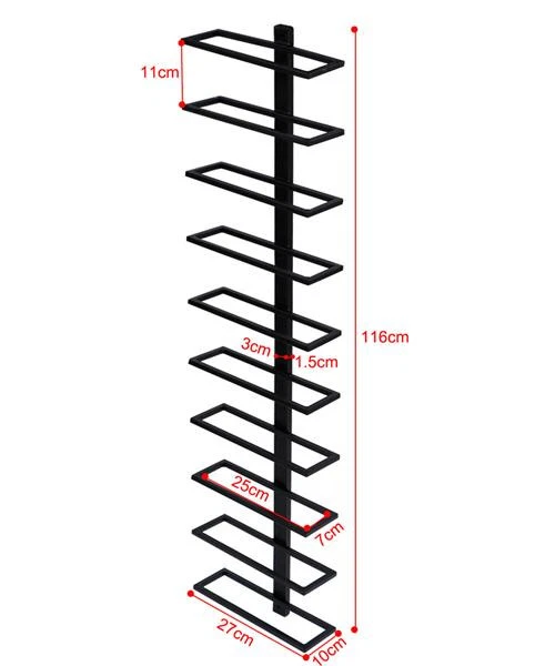 Set 2 Portabottiglie Vino Metallo Parete Mensola Espositore Vino Scaffale Nero - Immagine 3 di 4