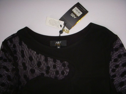 Allen Schwartz Black Draped Midi Cocktail Dress M New - Picture 9 of 12