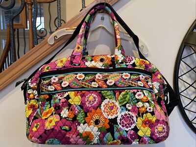 VERA BRADLEY Va Va Bloom Weekender Medium Duffel Carry On Pink