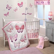 Bedtime Originals 3 Piece Crib Bedding Set, Butterfly Toddler, Multicolor