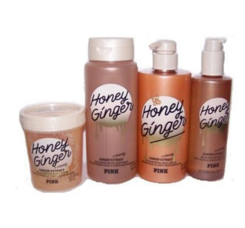 HONEY GINGER 4 SET PINK Body Lotion Wash Scrub Oil FULL SIZES Victoria's Secret - Picture 13 of 13