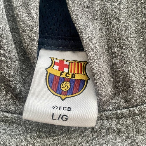 FCB Barcelona Barca Gray Soccer Pullover Hoodie Youth Size Large - Picture 3 of 5
