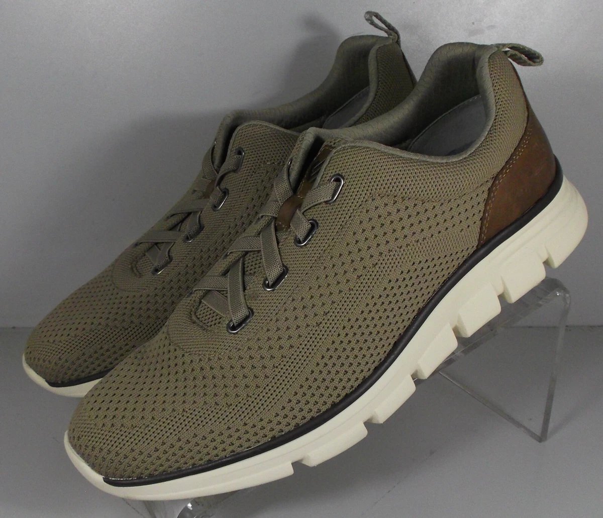 Johnston & Murphy Boys Amherst Knit U-Throat Casual Lace-Up Shoe, Gray Knit, Size 4.5 W