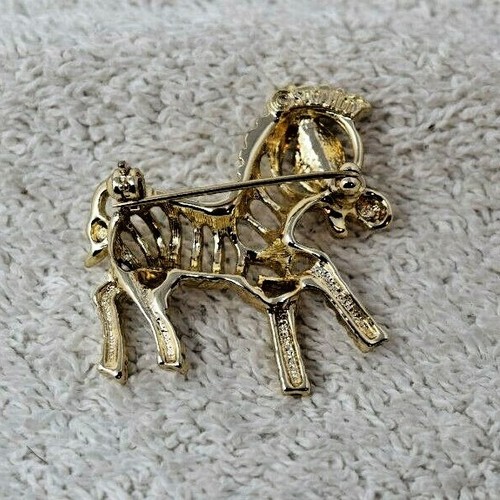 Broche de cebra Sarah Coventry, firmado, década de 1960 - Imagen 2 de 2