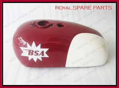 BSA Spitfire Hornet 2 Galón Granate y Blanco Pintado Gas Gasolina Tanque - Imagen 1 de 3