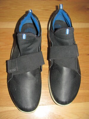 ECCO Black Leather Hook & Loop Slip Ons Casual Loafer  display picture 3